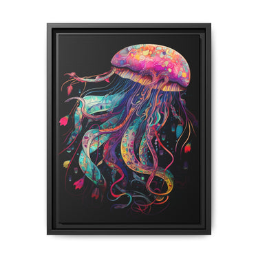 Celestial Drifter Jellyfish Canvas Wall Art with Frame